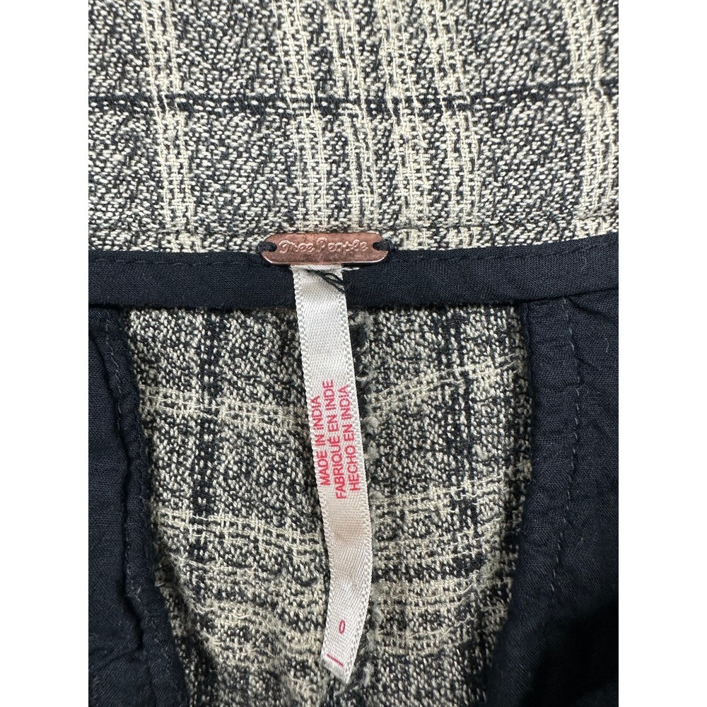 Free People Grey Plaid High Waisted Barrel Wide Leg Balloon Pants Size 0 - Picture 3 of 12